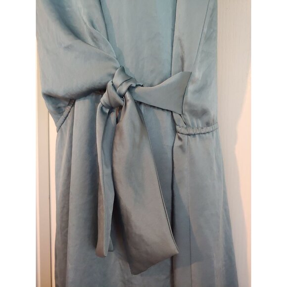 Elie Tahara Shimmer Satin Faux Wrap Sleeveless Business Career Dress 12 - Picture 8 of 14